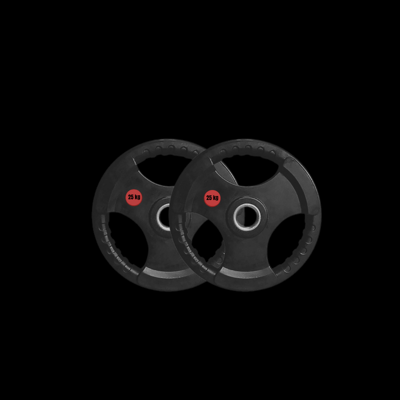 Discos 25 kg olímpicos engomado grip (par)