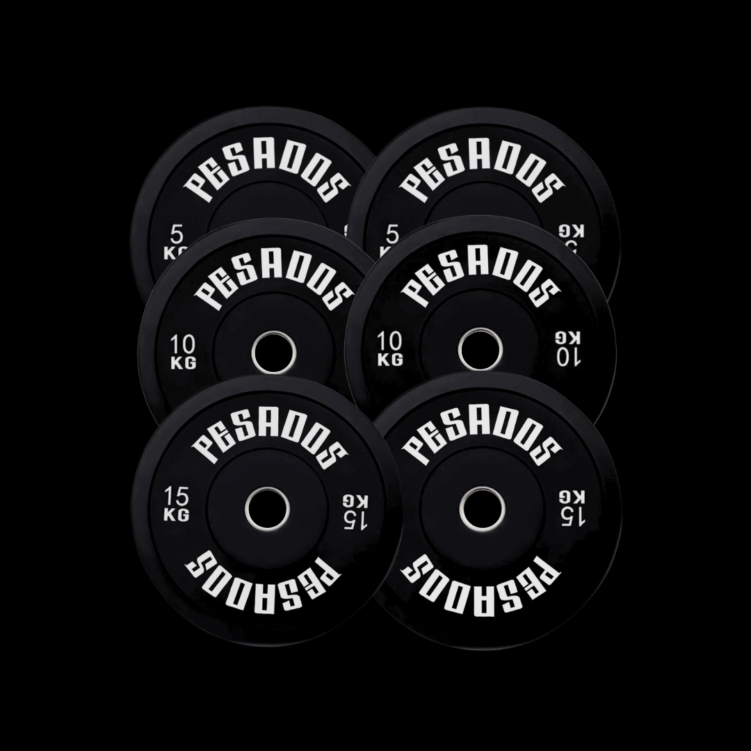 Pack 60 kg discos bumper olímpicos BLACK