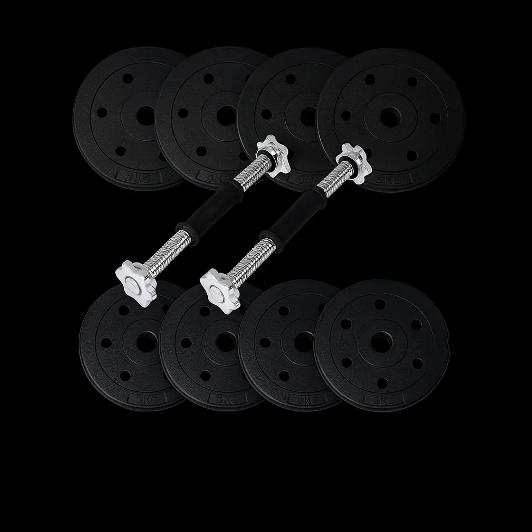 Pack mancuerna preolimpica 30 kg NEGRO