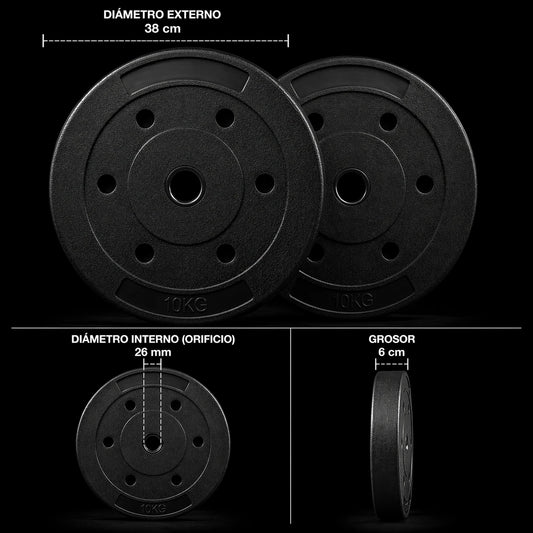 Disco 10 kg pvc Negro (par)