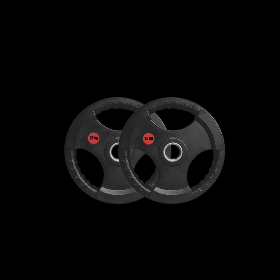 Discos 25 kg olímpicos engomado grip (par)