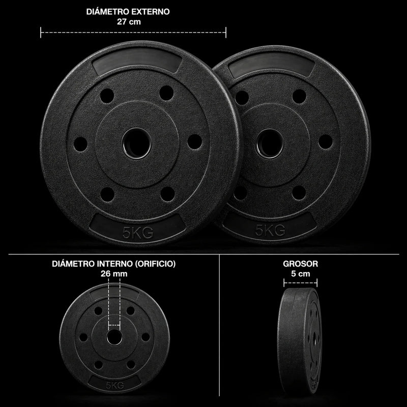 Disco 5 kg pvc Negro (par)